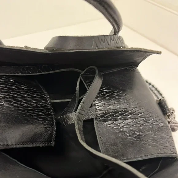 Let & Her Black Mini bag NWT has beautiful braided handle